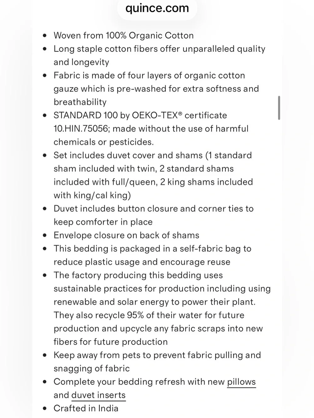 NEW Quince 100% Organic Cotton Gauze Duvet Cover Set, King/Cal King (Dune)